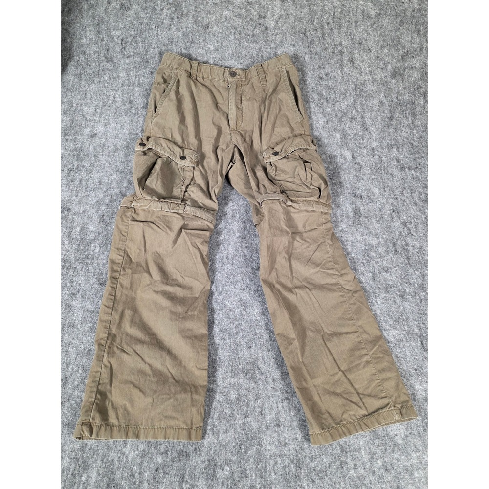 Mens Pants 32x30 Brown Cargo Convertible Zip Off Trail Hiking VTG Timberland